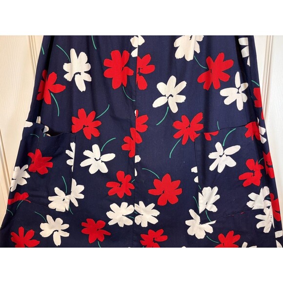Vtg Alice of California Blue Floral Sleeveless Dress Pockets Small - Picture 5 of 6